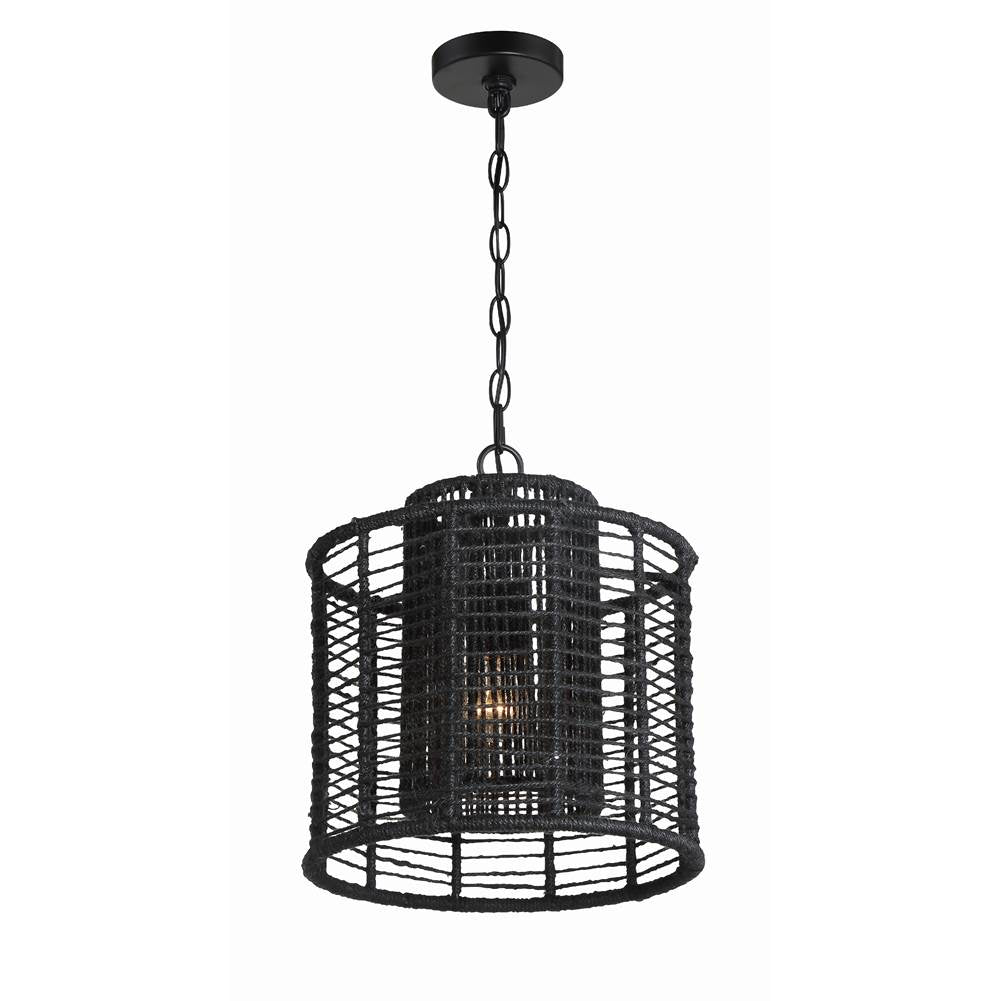 Crystorama JAY-A5001-MK Matte Black Jayna 1 Light Matte Black Pendant Image 4