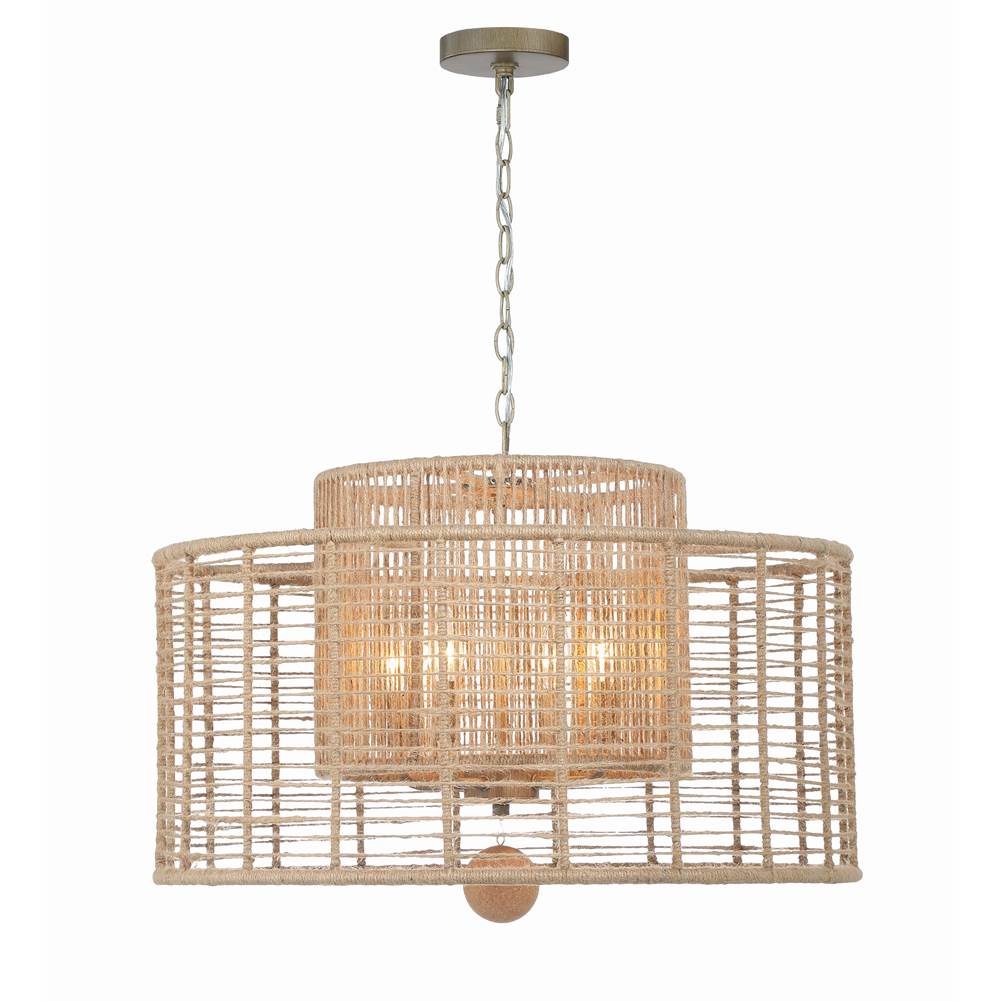 Crystorama JAY-A5004-BS Burnished Silver Jayna 4 Light Burnished Silver Chandelier Image 1