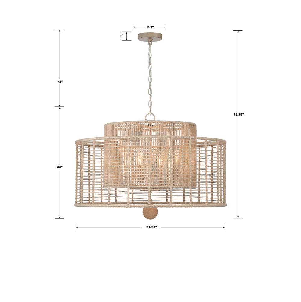 Crystorama JAY-A5006-BS Burnished Silver Jayna 8 Light Burnished Silver Chandelier Image 2