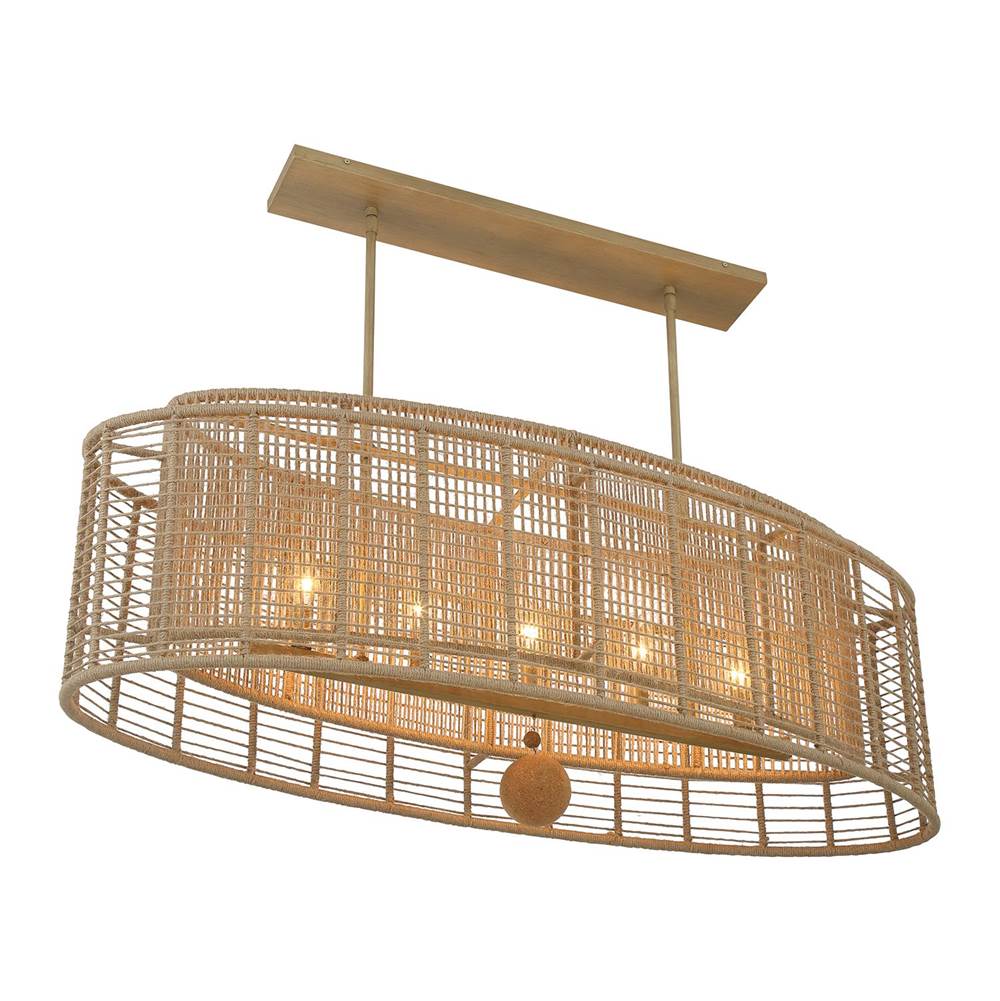 Crystorama JAY-A5007-BS Burnished Silver Jayna 5 Light Burnished Silver Linear Oval Chandelier Image 3