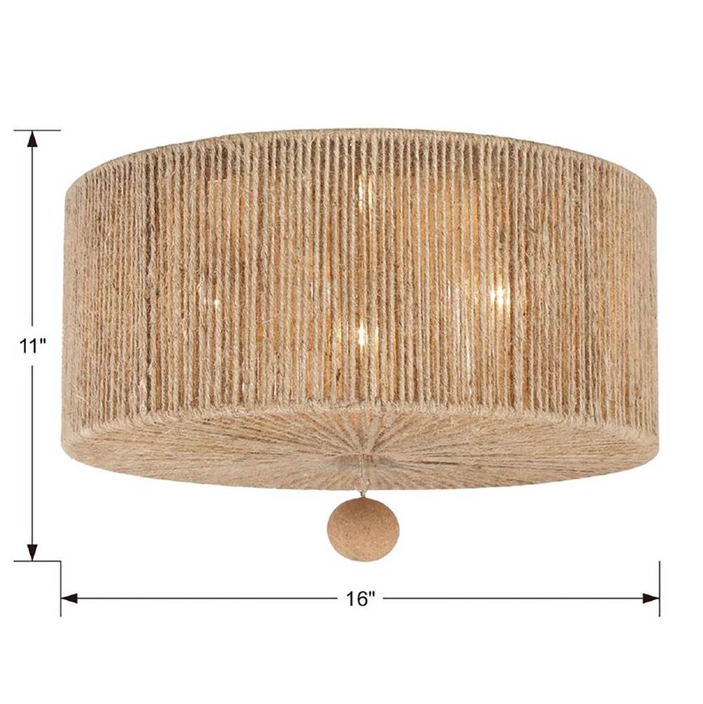 Crystorama JES-B7103-BS Burnished Silver Jessa 3 Light Burnished Silver Ceiling Mount Image 2