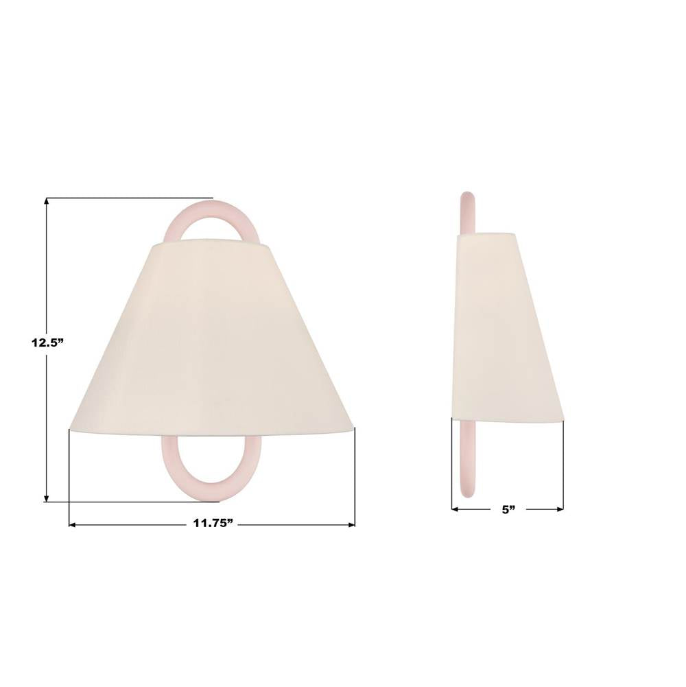 Crystorama JOJ-801-VG-BH Vibrant Gold Jojo 11.75'' Vibrant Gold And Blush Sconce Image 2