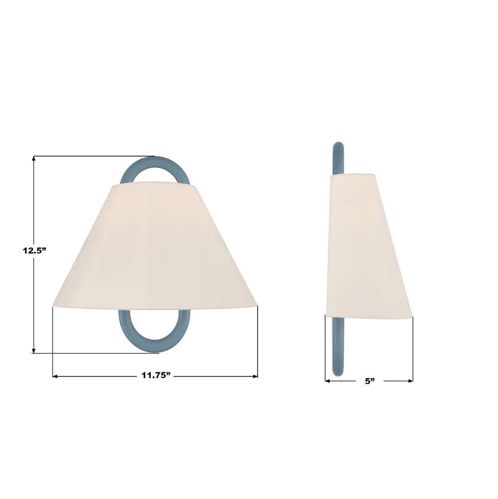 Crystorama JOJ-801-VG-BL Vibrant Gold Jojo 11.75'' Vibrant Gold And Blue Sconce Image 2