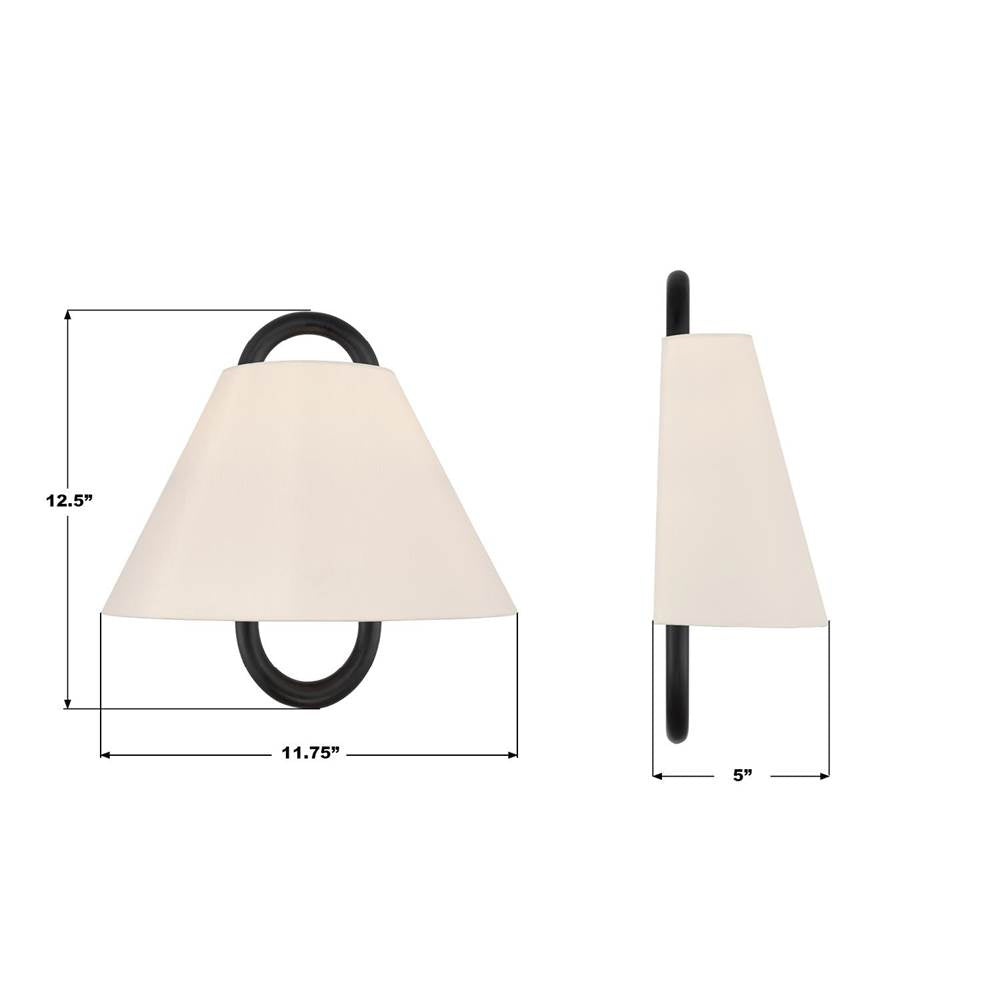 Crystorama JOJ-801-VG-MK Vibrant Gold Jojo 11.75'' Vibrant Gold And Matte Black Sconce Image 2