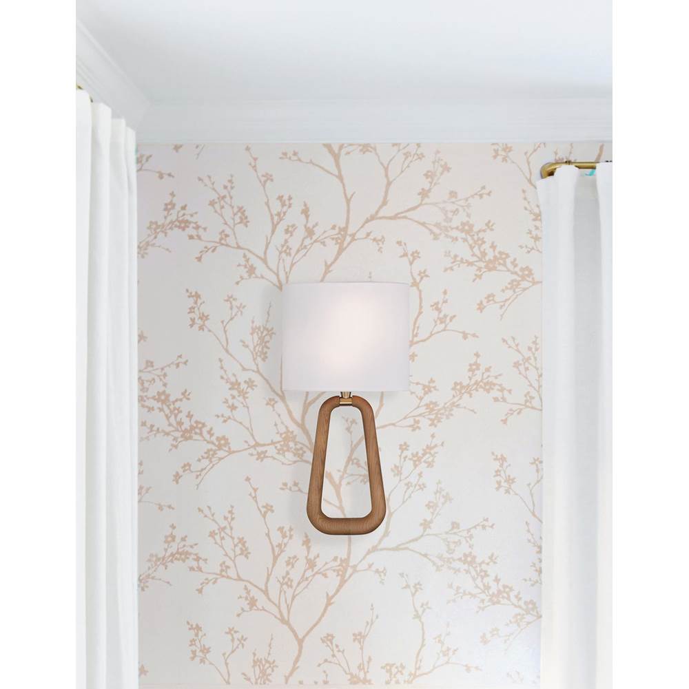 Crystorama JOR-7352-AG-WD Aged Brass Jori 2 Light Aged Brass, Wood Sconce Image 4