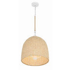 Crystorama JSP-10533-MT Matte White Jasper 3 Light Matte White  Plus  Natural Wood Pendant Image 6