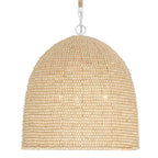 Crystorama JSP-10533-MT Matte White Jasper 3 Light Matte White  Plus  Natural Wood Pendant Image 5