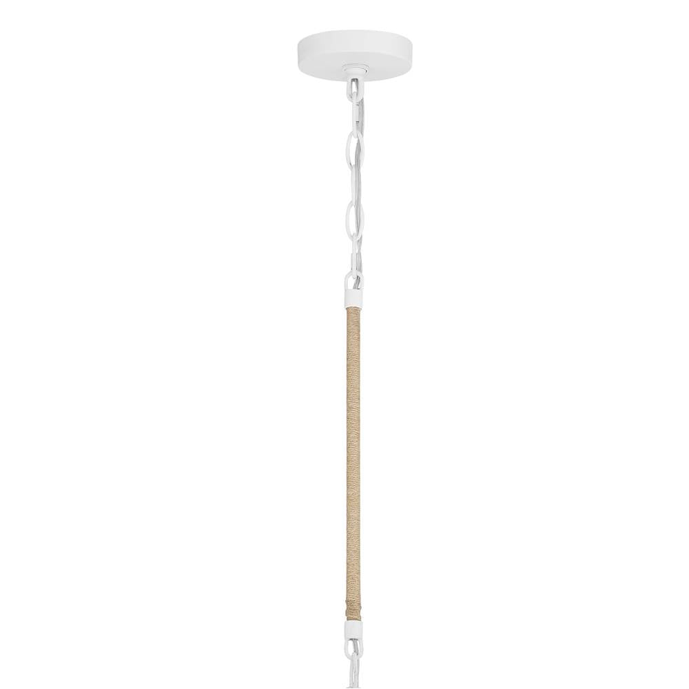 Crystorama JSP-10533-MT Matte White Jasper 3 Light Matte White  Plus  Natural Wood Pendant Image 4