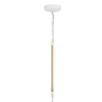 Crystorama JSP-10533-MT Matte White Jasper 3 Light Matte White  Plus  Natural Wood Pendant Image 4