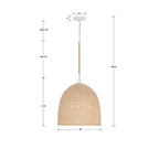 Crystorama JSP-10533-MT Matte White Jasper 3 Light Matte White  Plus  Natural Wood Pendant Image 2