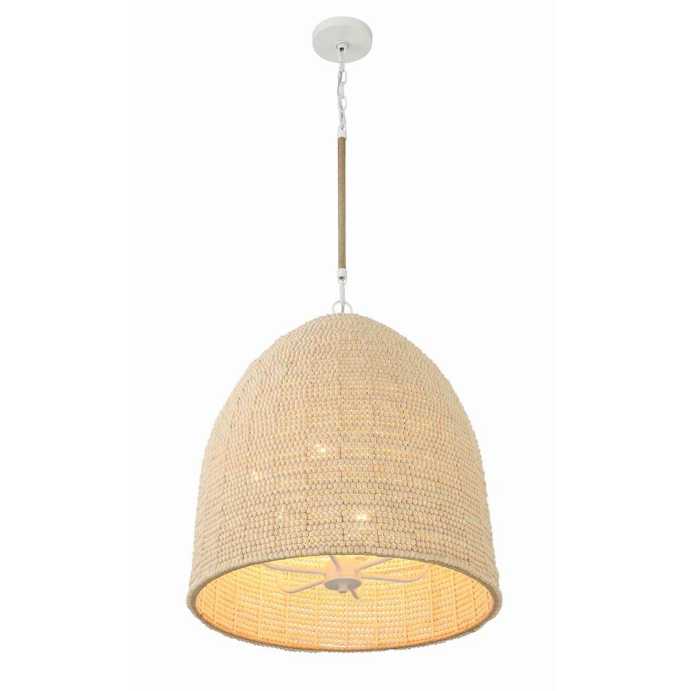 Crystorama JSP-10536-MT Matte White Jasper 6 Light Matte White Chandelier Image 2