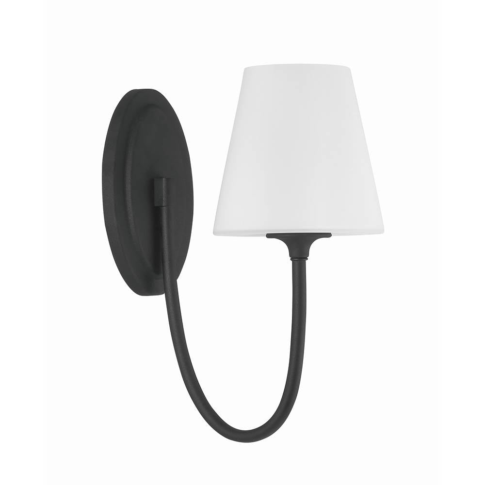 Crystorama Juno 1 Light Black Forged Wall Mount