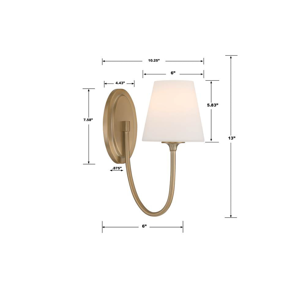 Crystorama JUN-10321-VG Vibrant Gold Juno 1 Light Vibrant Gold Wall Mount Image 2