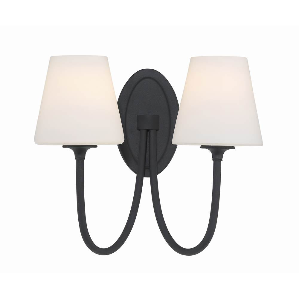 Crystorama JUN-10322-BF Black Forged Juno 2 Light Black Forged Wall Mount Image 1