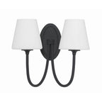 Crystorama Juno 2 Light Black Forged Wall Mount