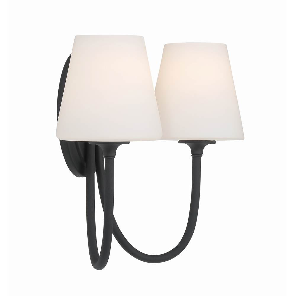 Crystorama JUN-10322-BF Black Forged Juno 2 Light Black Forged Wall Mount Image 7