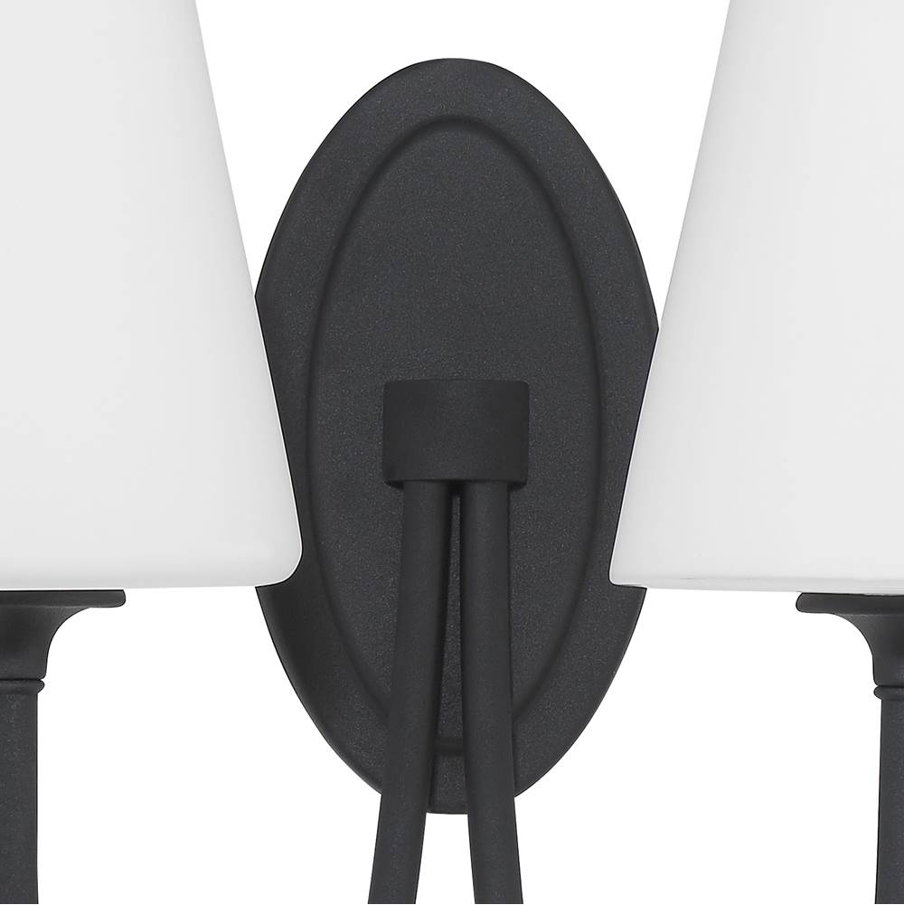 Crystorama JUN-10322-BF Black Forged Juno 2 Light Black Forged Wall Mount Image 5