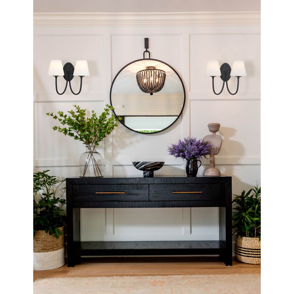Crystorama JUN-10322-BF Black Forged Juno 2 Light Black Forged Wall Mount Image 4