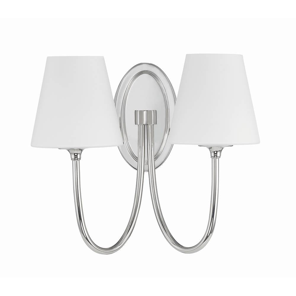 Crystorama Juno 2 Light Black Forged Wall Mount
