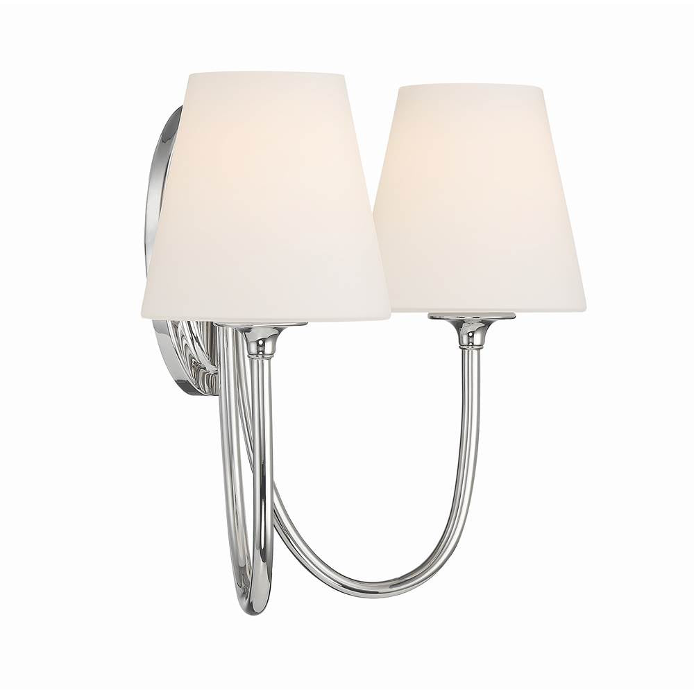 Crystorama JUN-10322-PN Polished Nickel Juno 2 Light Polished Nickel Wall Mount Image 5