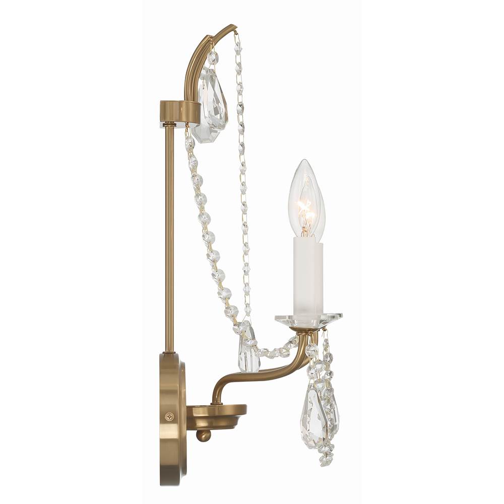 Crystorama Karrington 2 Light Aged Brass Wall Mount