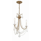 Crystorama Karrington 3 Light Aged Brass Mini Chandelier