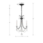 Crystorama KAR-90903-MK-CL-MWP Matte Black Karrington 3 Light Matte Black Mini Chandelier Image 2