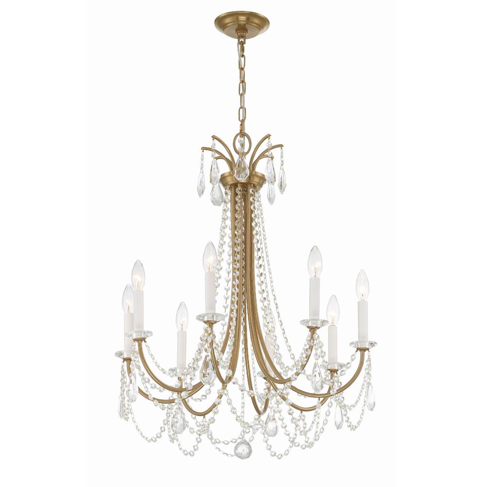 Crystorama Karrington 8 Light Aged Brass Chandelier