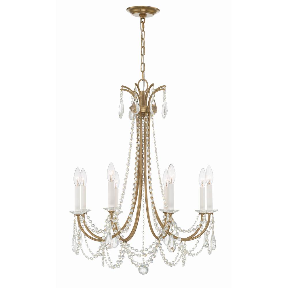 Crystorama KAR-90908-AG-CL-MWP Aged Brass Karrington 8 Light Aged Brass Chandelier Image 6