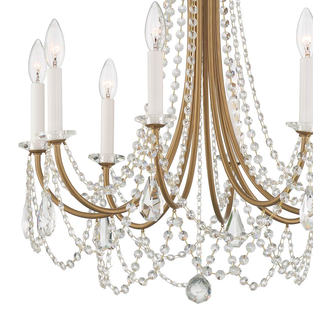 Crystorama KAR-90908-AG-CL-MWP Aged Brass Karrington 8 Light Aged Brass Chandelier Image 4