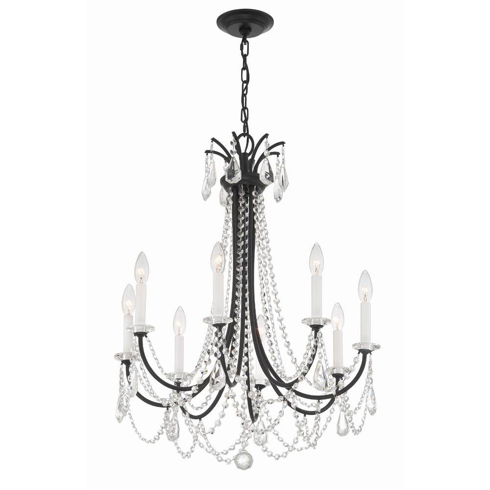 Crystorama Karrington 8 Light Aged Brass Chandelier