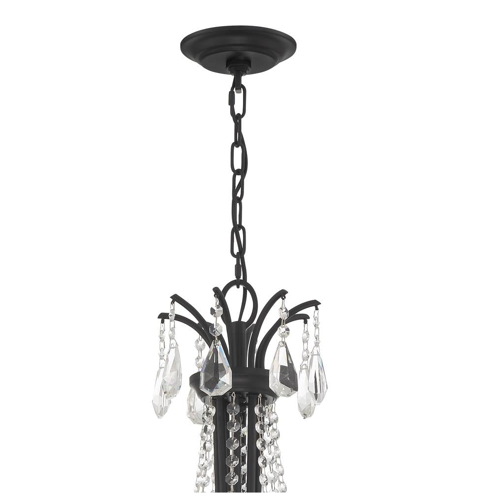 Crystorama KAR-90908-MK-CL-MWP Matte Black Karrington 8 Light Matte Black Chandelier Image 4