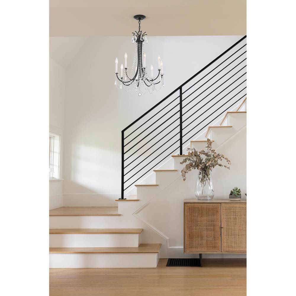 Crystorama KAR-90908-MK-CL-MWP Matte Black Karrington 8 Light Matte Black Chandelier Image 3