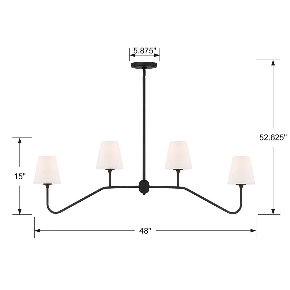 Crystorama Keenan 4 Light Black Forged Chandelier