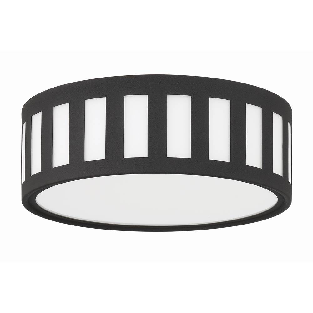 Crystorama Kendal 3 Light Black Forged Ceiling Mount