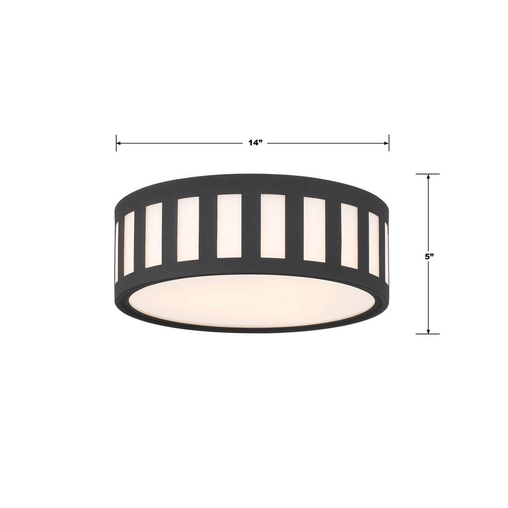 Crystorama KEN-2203-BF Black Forged Kendal 3 Light Black Forged Ceiling Mount Image 2