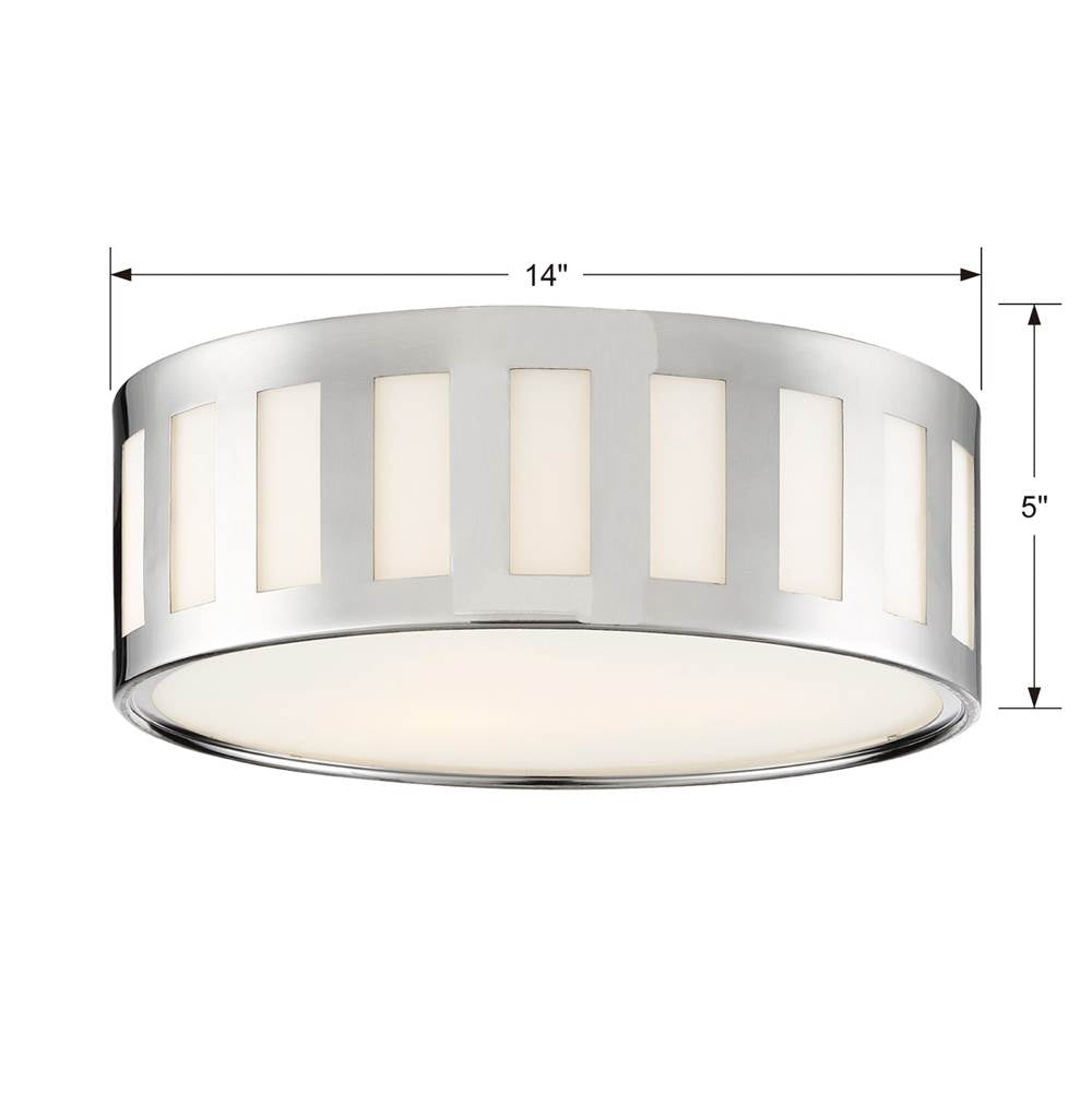 Crystorama KEN-2203-PN Polished Nickel Kendal 3 Light Polished Nickel Ceiling Mount Image 2