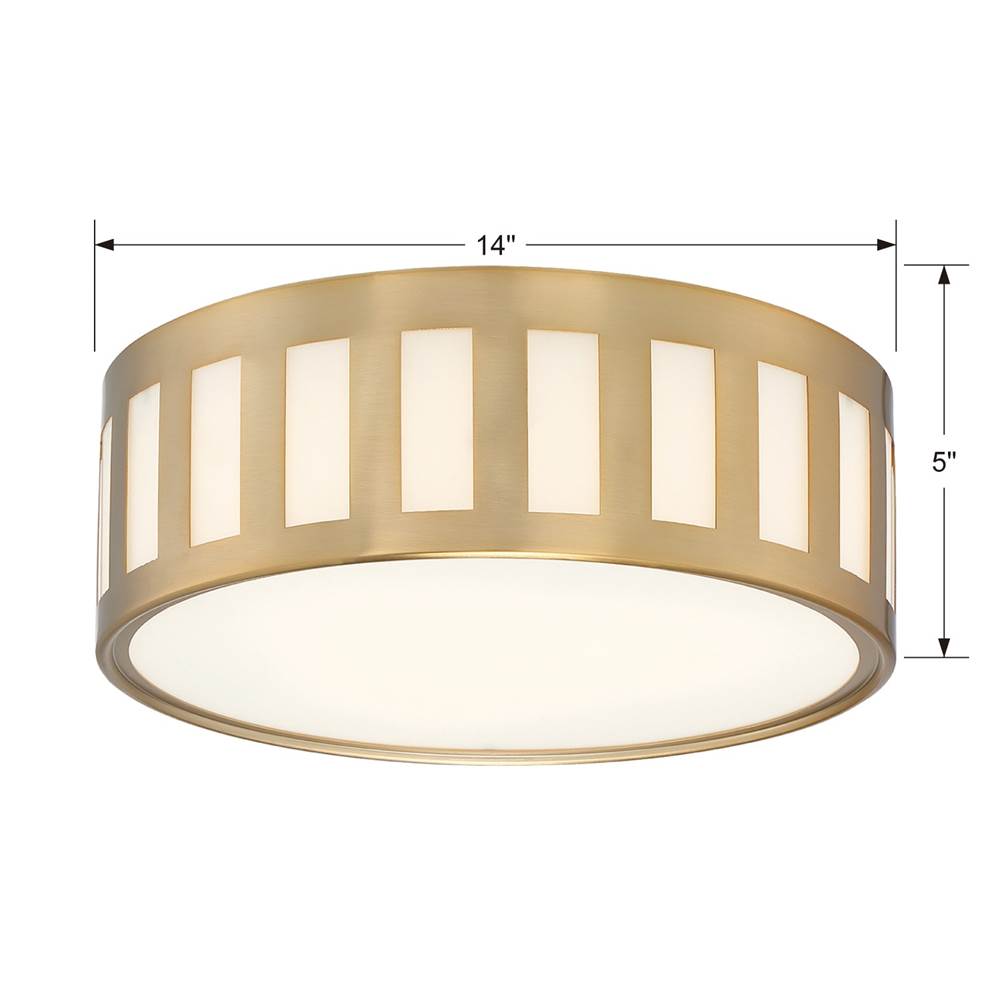 Crystorama KEN-2203-VG Vibrant Gold Kendal 3 Light Vibrant Gold Ceiling Mount Image 2