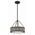 Crystorama Kendal 3 Light Black Forged Pendant