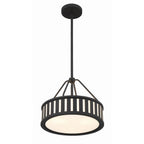 Crystorama KEN-8303-BF Black Forged Kendal 3 Light Black Forged Pendant Image 4