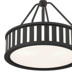 Crystorama KEN-8303-BF Black Forged Kendal 3 Light Black Forged Pendant Image 3