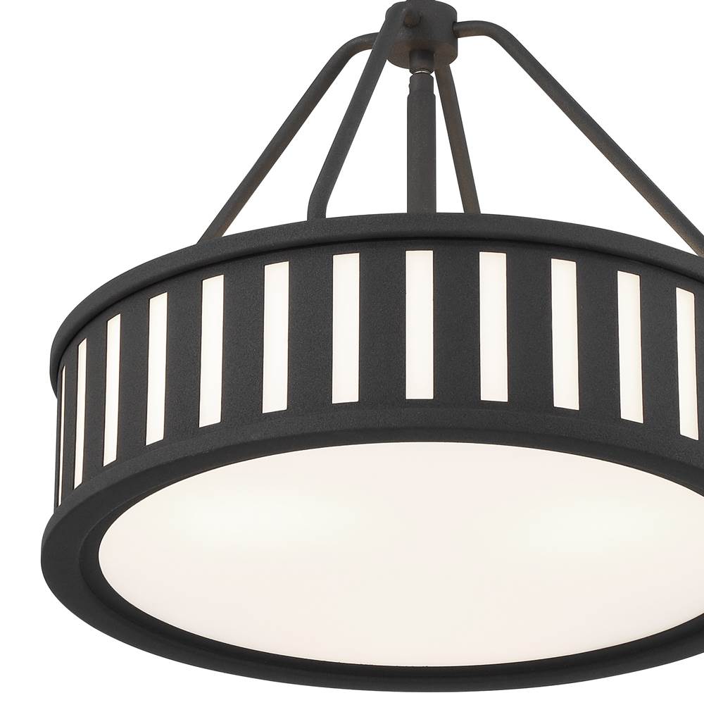 Crystorama KEN-8303-BF Black Forged Kendal 3 Light Black Forged Pendant Image 3