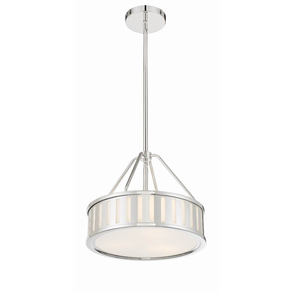 Crystorama Kendal 3 Light Black Forged Pendant
