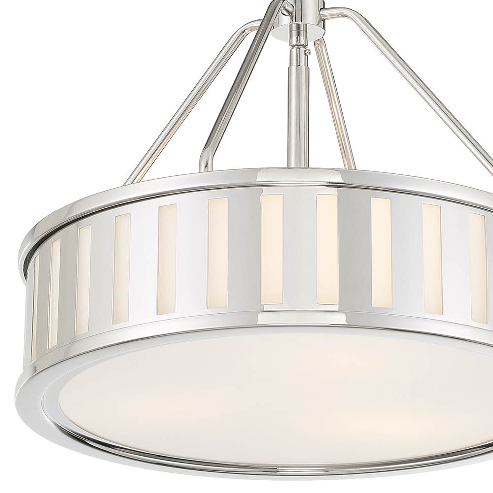 Crystorama KEN-8303-PN Polished Nickel Kendal 3 Light Polished Nickel Pendant Image 5