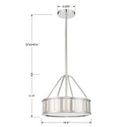 Crystorama KEN-8303-PN Polished Nickel Kendal 3 Light Polished Nickel Pendant Image 2