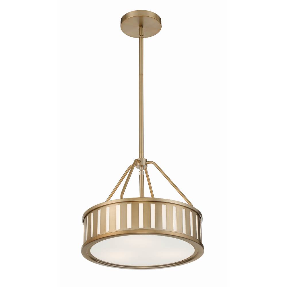Crystorama Kendal 3 Light Black Forged Pendant