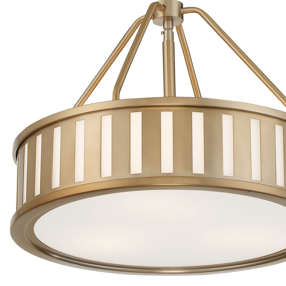 Crystorama KEN-8303-VG Vibrant Gold Kendal 3 Light Vibrant Gold Pendant Image 4