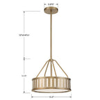 Crystorama KEN-8303-VG Vibrant Gold Kendal 3 Light Vibrant Gold Pendant Image 2