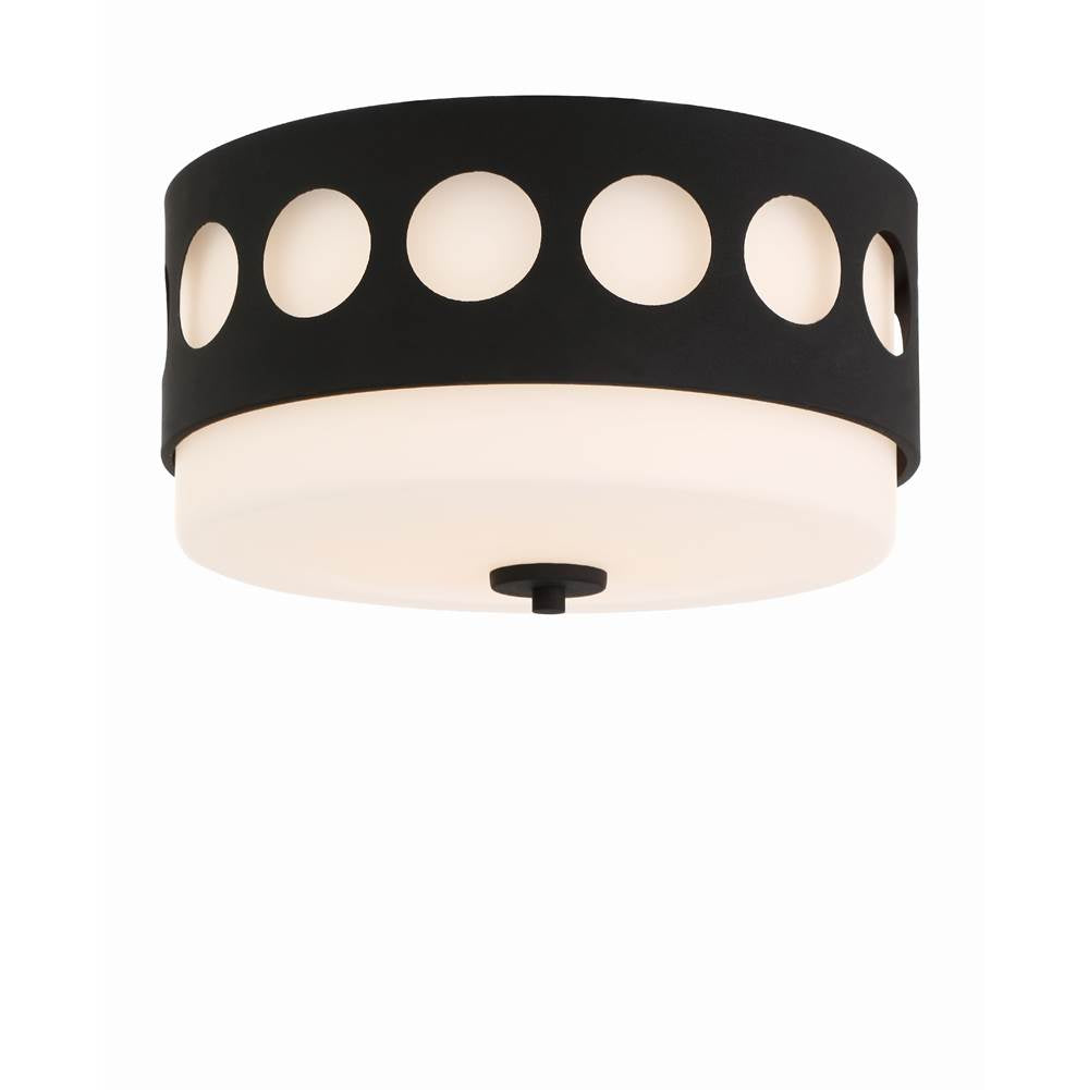 Crystorama KIR-B8100-BF Black Forged Kirby 2 Light Black Forged Ceiling Mount Image 1