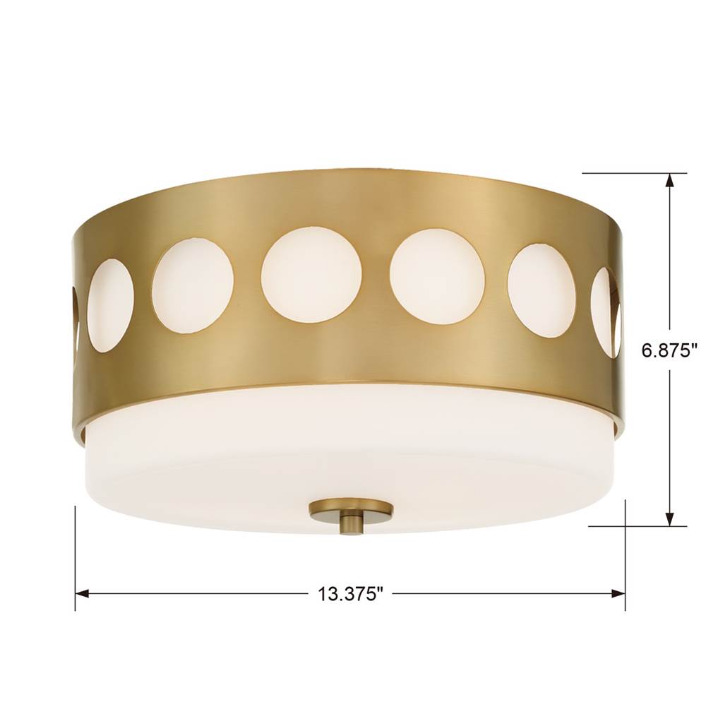 Crystorama Kirby 2 Light Black Forged Ceiling Mount